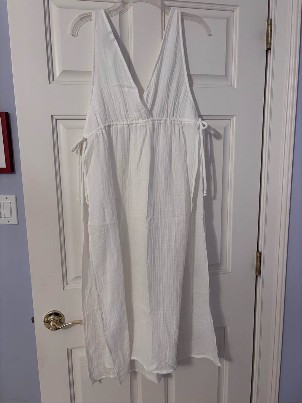 Shade & Shore White V-Neck Tie-Side Maxi Dress